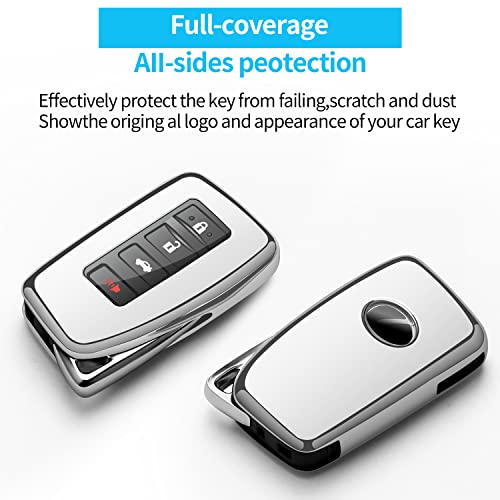 Autophone Compatible with Lexus Key Fob Cover with Keychain Soft TPU 360 Degree Protection Key Shell Case for 2013-2017 RX ES GS LS NX RS GX LX RC LC Smart Key-Red - Image 3
