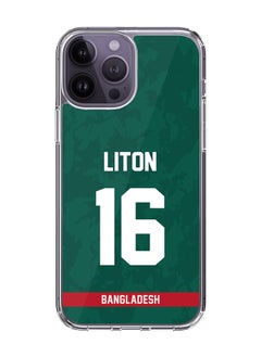 Classic Clear Case for iPhone 15 Pro Max , Hybrid Soft Case Transparent Cover - Player Name - Liton Das, Jersey Number- 16