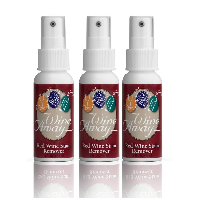 Wine Away Red Wine Stain Remover - Perfect Fabric Upholstery and Carpet Cleaner Spray Solution - Removes Wine Spots - Spray and Wash Laundry to Vanish Stain - Wine Out - Zero Odor - 2 Ounce  Set of 3 - Image 1