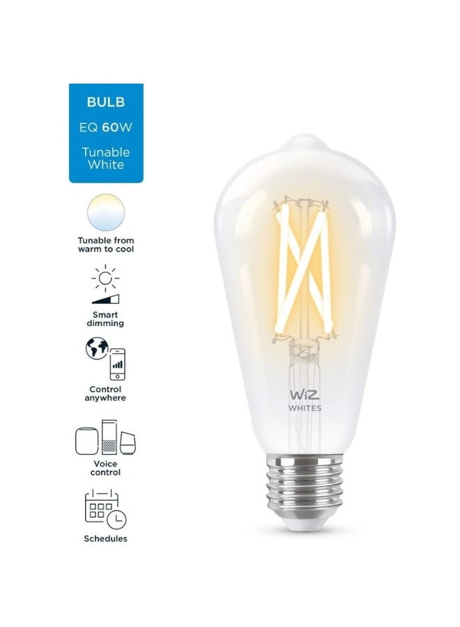 Wiz Smart LED Bulb E27 WiFi Bluetooth, ST64 Clear Filament Light Bulb, 7W 60W Equivalent, 806LM, Warm White to Cool White, Dimmable Smart Light for Home Bedroom Living Room, Alexa Google Siri Compatible - Image 3
