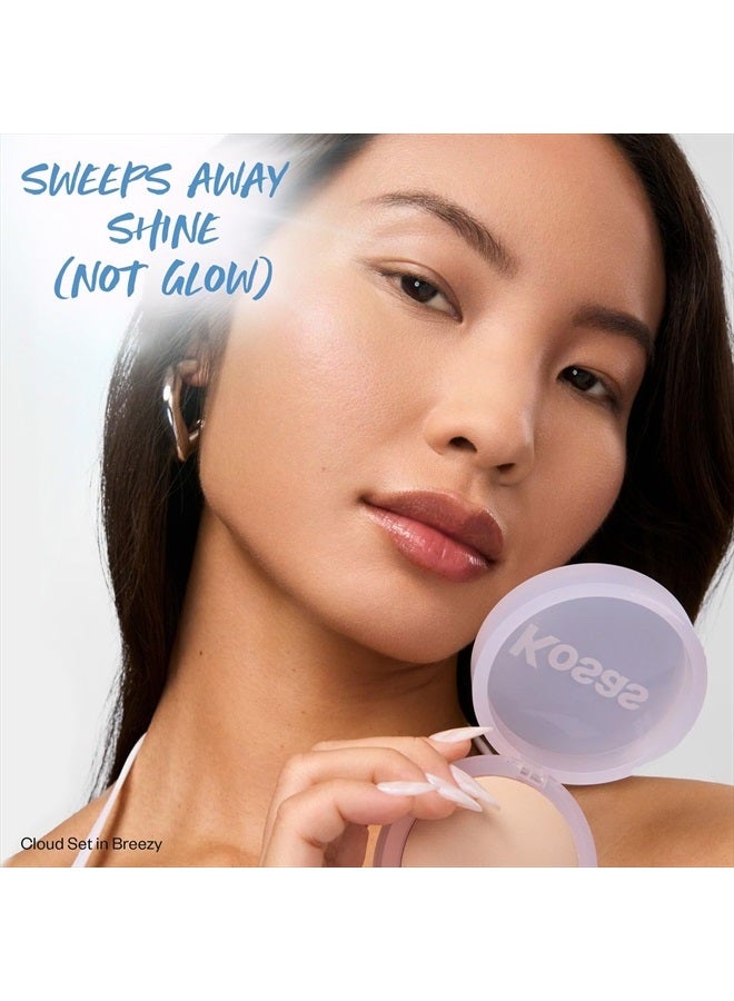 Kosas Cloud Set Face Setting Powder - Smoothing Shine Control, Soft, Sheer Translucent Makeup Finish, Portable & Long-Lasting Loose Pressed Baking Powder - Breezy (Sheer Light) - Image 3