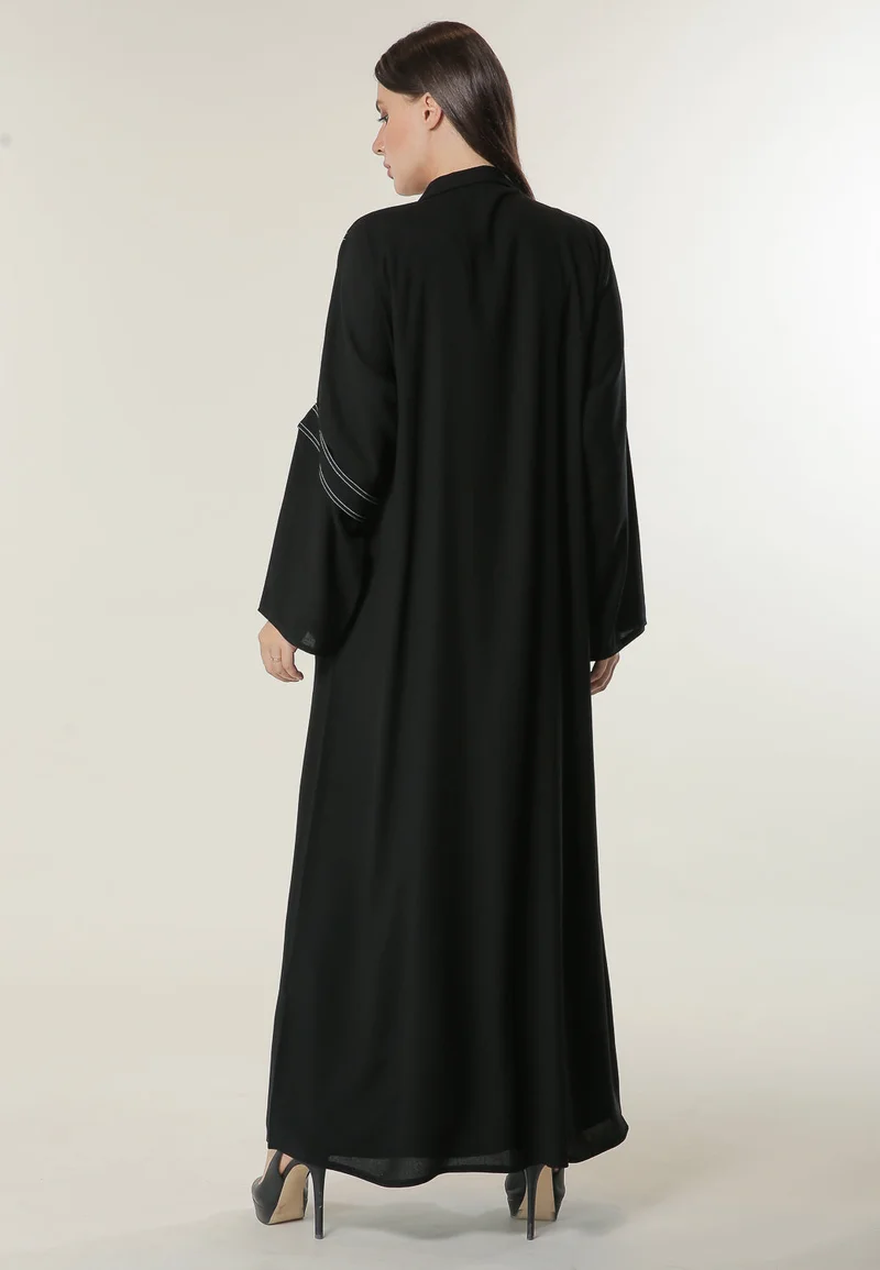 Moistreet Denim Pocket & Belt Detailing Abaya