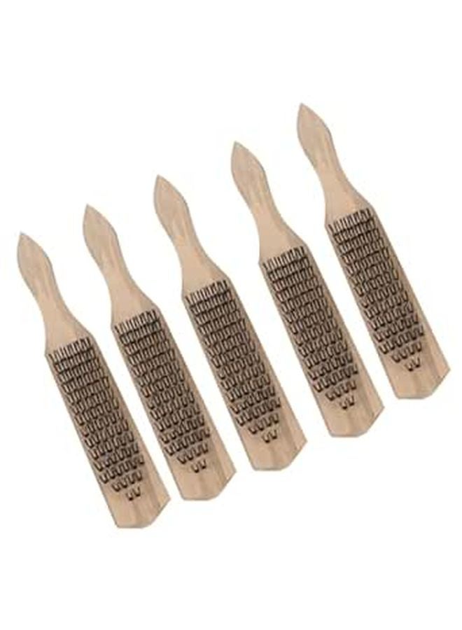 5pcs Wire Brushes with Handles for Rust Removal and Heavy Duty Surface Preparation - Image 1