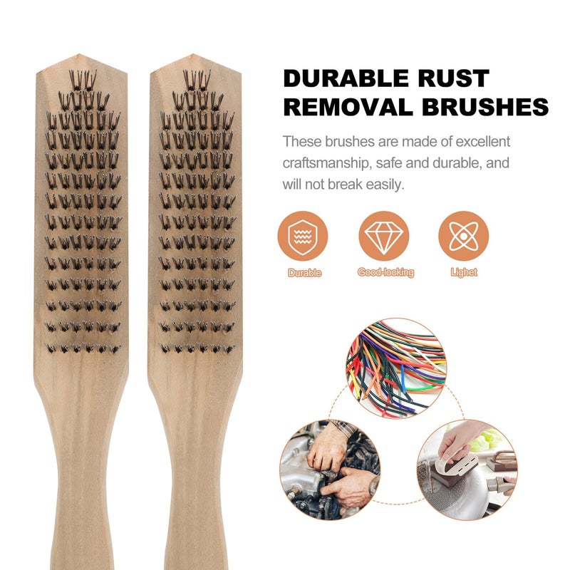 5pcs Wire Brushes with Handles for Rust Removal and Heavy Duty Surface Preparation - Image 3