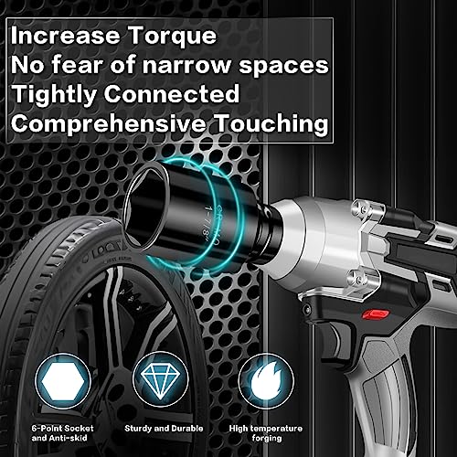 TONYNOL 1/2" Inch Drive Impact Socket Set,6-Point,SAE (1-1/16" to 1-5/8"),10 PC Deep,Heavy Duty Impact Socket Set,With a Storage Case - Image 4