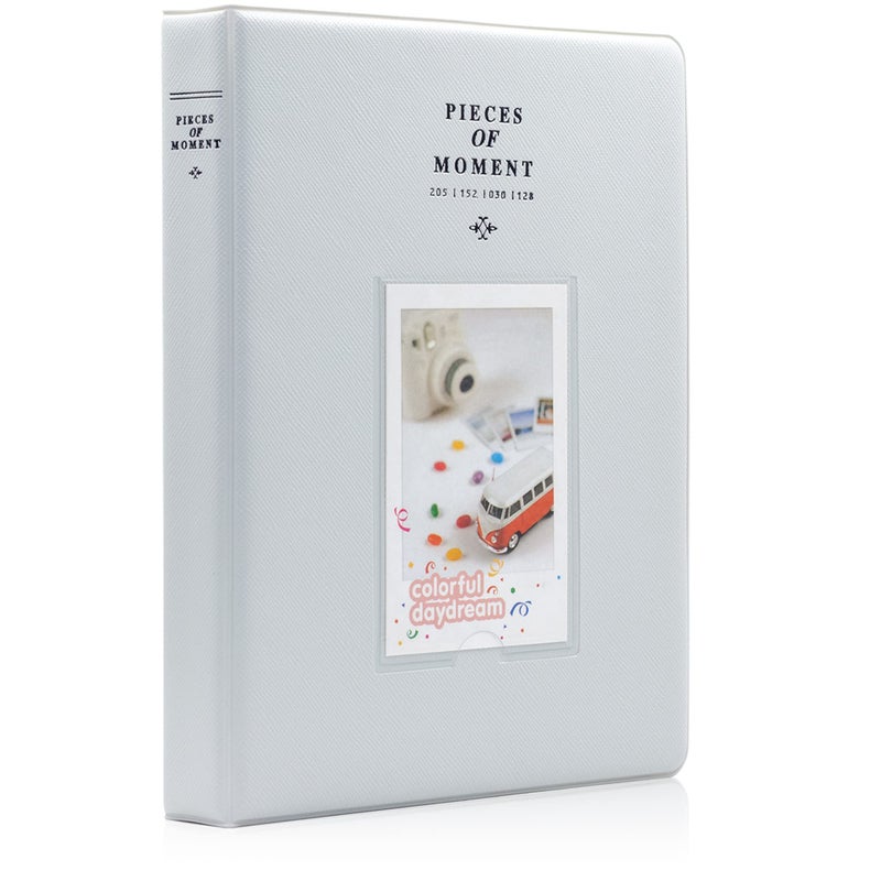 Ablus 128 Pockets Mini Photo Album - Fits for Fujifilm Instax Mini 11 Mini 9 Mini 8 Mini 90 Mini 25, Polaroid Snap PIC-300, Kodak Mini 3-Inch Film(Smokey White) - Image 1