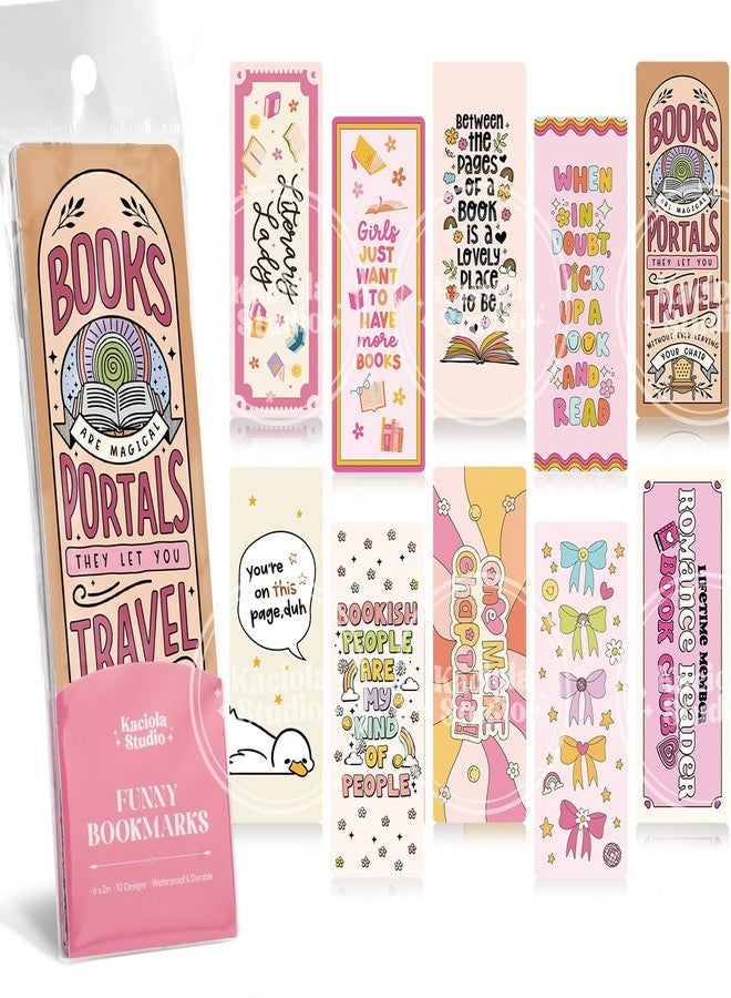 Kaciola Studio 10 PCS Colorful Bookmarks,Funny Bookmarks for Women,Double Sided Cute Romance Booklover Gifts,Book Lovers Gifts for Romance Reader Friends Girls - Image 1
