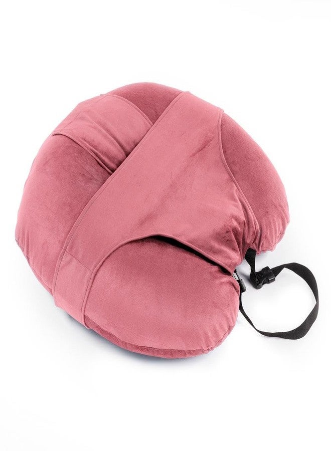 Wakefit Feeding Pillow for New Born Baby | 3 Months Warranty | 5 in 1 Nursing Pillow with Belt and Hoop for Breastfeeding with Velvet Removable Cover | Pink - Image 3