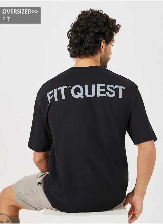 Styli Oversized Back Slogan Workout T-Shirt