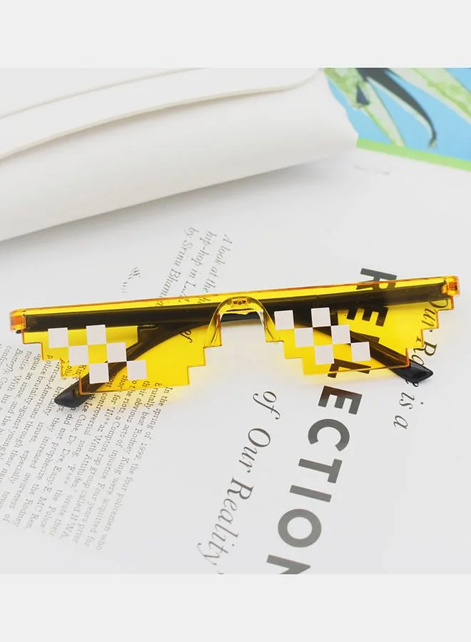 Styli Thug Life Mosaic Print Party Glasses, Yellow