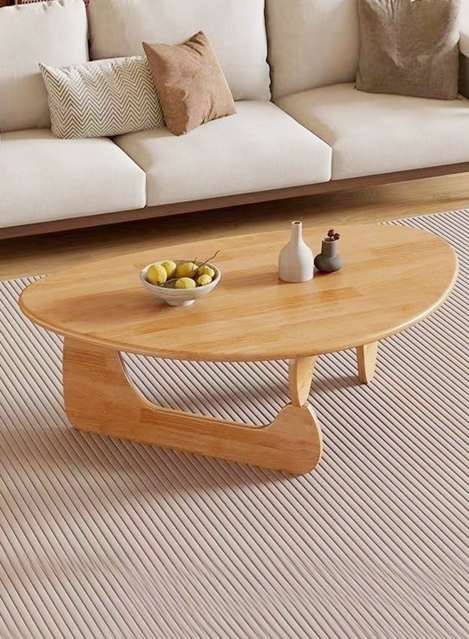 Raffine طاولة قهوة حديثة بتصميم تجريدي من منتصف القرن مع إطار خشبي طاولة جانبية مثلثة صغيرة طاولة مركزية عتيقة لغرفة المعيشة أو الفناء أو الشرفة 83x40 سم - Image 2