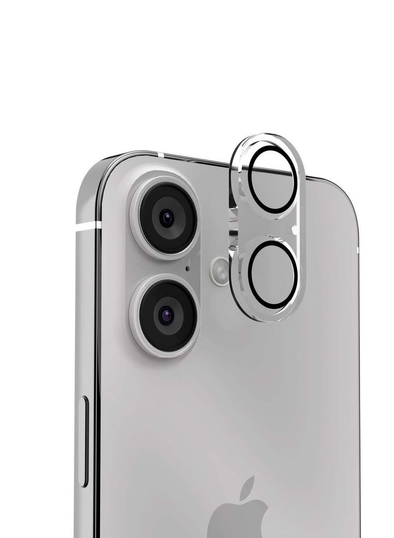 دبليو تيك ابل ايفون 16 / ايفون 16 بلس 2024 بريميوم عدسة الكاميرا الواقي من الزجاج المقوى (MLHICL) - شفاف / أسود - Image 2