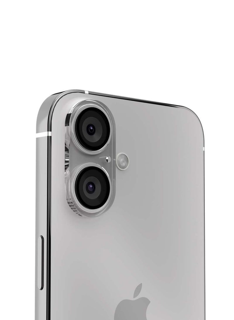 دبليو تيك ابل ايفون 16 / ايفون 16 بلس 2024 بريميوم عدسة الكاميرا الواقي من الزجاج المقوى (MLHICL) - شفاف / أسود - Image 3