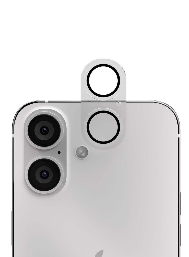 دبليو تيك ابل ايفون 16 / ايفون 16 بلس 2024 بريميوم عدسة الكاميرا الواقي من الزجاج المقوى (MLHICL) - شفاف / أسود - Image 4