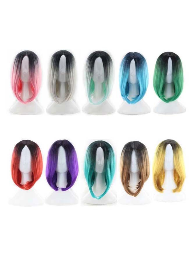 NIBEMINENT Women Short Straight hair bobo Wig - Color Pink  - Image 2