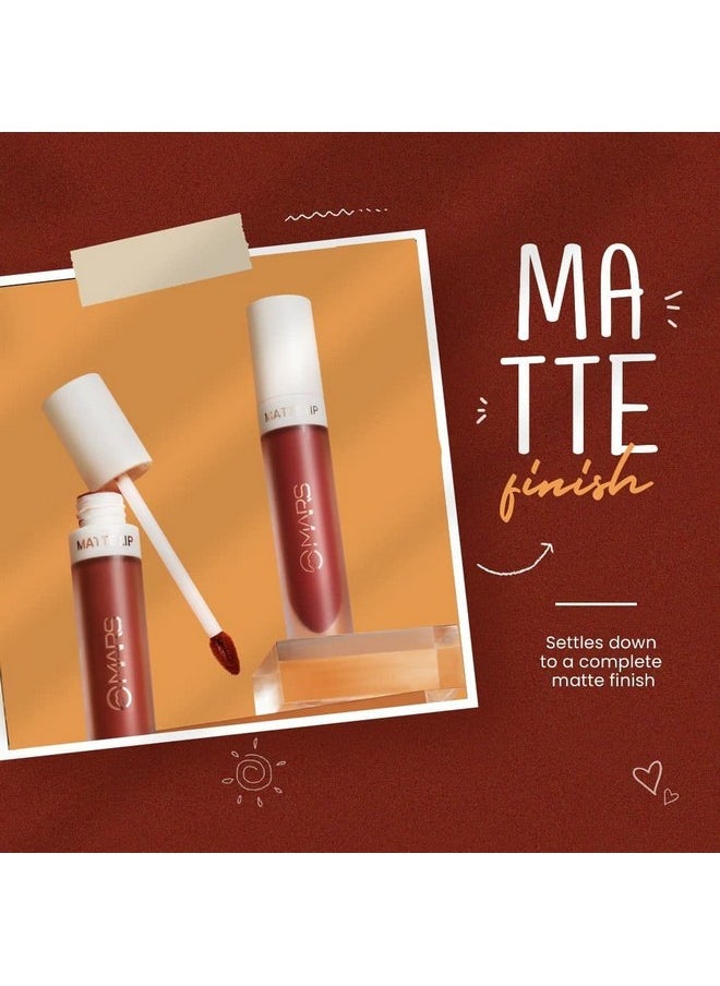 Mars - MARS Matte Liquid Lip Color | Long Lasting | Non-Transfer & Waterproof Lipstick for Women (4.5 ml) (01-Spice Brown) - Image 1