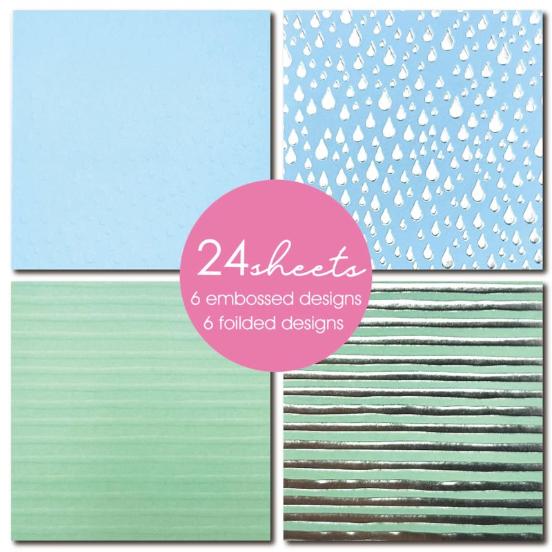 Desecraft Embossing Foil Pastel12x12 Paper Pad Pack Scrapbook Cardstock Decorative Paper for Card Making Journaling Planner Origami Scrapbook Paper Scrapbooking Supplies - Image 4