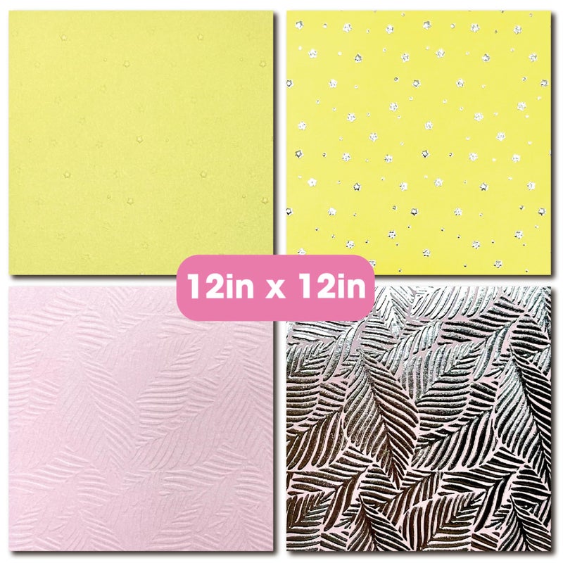 Desecraft Embossing Foil Pastel12x12 Paper Pad Pack Scrapbook Cardstock Decorative Paper for Card Making Journaling Planner Origami Scrapbook Paper Scrapbooking Supplies - Image 2
