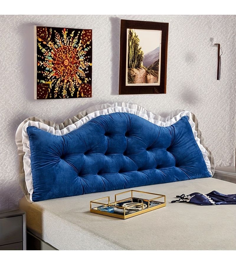 Light Green Elegant Princess Headboard Cushion Soft Backrest Comfy Mattress Support - Image 2