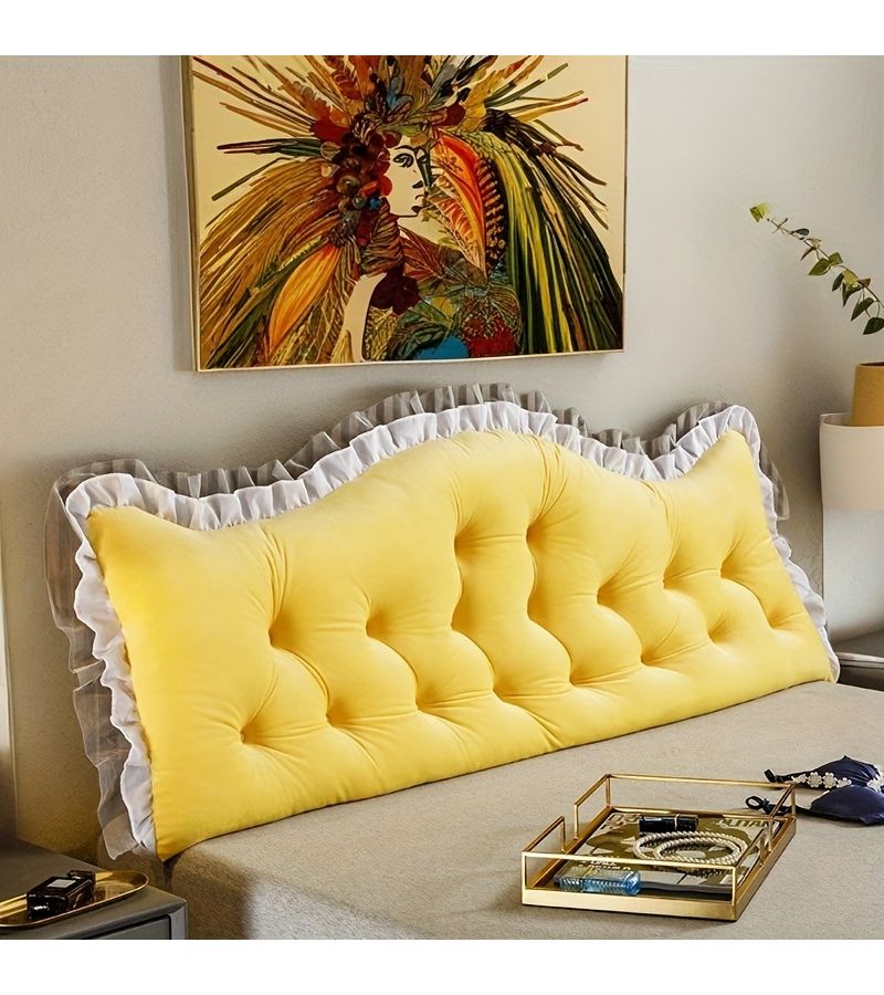 Light Green Elegant Princess Headboard Cushion Soft Backrest Comfy Mattress Support - Image 4