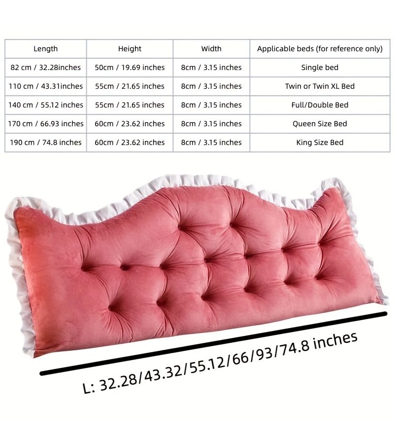 Light Green Elegant Princess Headboard Cushion Soft Backrest Comfy Mattress Support - Image 3