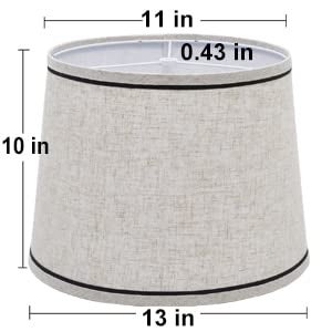 Luvkczc Drum Lampshades Set of 2, Fabric Lampshades for Table & Floor Lamps, Medium Size 13" Top x 11" Bottom x 10" High, Natural Linen Hand Crafted, Lamp Shade Harp Holder Included - Image 2