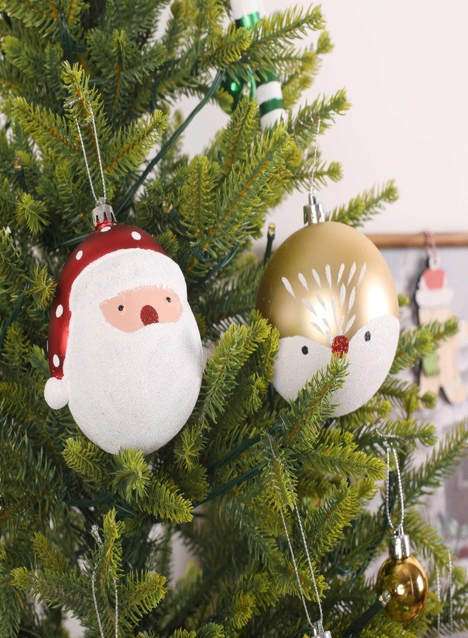 Alupssuc 65pcs Christmas Balls Ornaments Set, Shatterproof Plastic Baubles Gingerbread House, and Tree Topper for Xmas Tree Holiday Wedding Party Decorations with Hanging Strings, Red & Green, White - Image 5