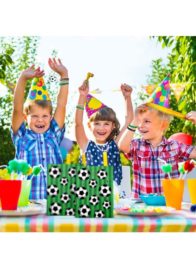 Jovitec مجموعة هدايا حفلة كرة القدم مكونة من 46 قطعة تشمل 15 حزمة من سلاسل مفاتيح كرة القدم، 16 قطعة من أساور السيليكون التحفيزية لكرة القدم، 15 قطعة من أكياس مستلزمات حفلة كرة القدم كحشوات هدايا لحفلة - Image 5