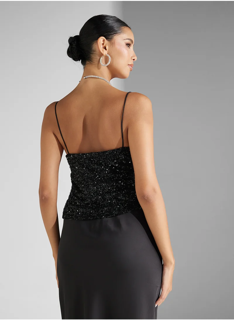 جينجر Sequin Embellished Cami Top