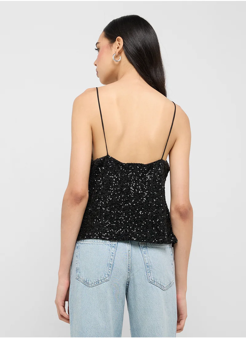 جينجر Sequin Embellished Cami Top