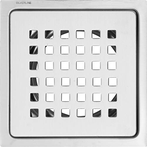 Silverline SILVER LINE Stainless Steel Bathroom Drain, Floor Jali, MATT Finish, Size 6" x 6" (SS6-150-1) - Image 1