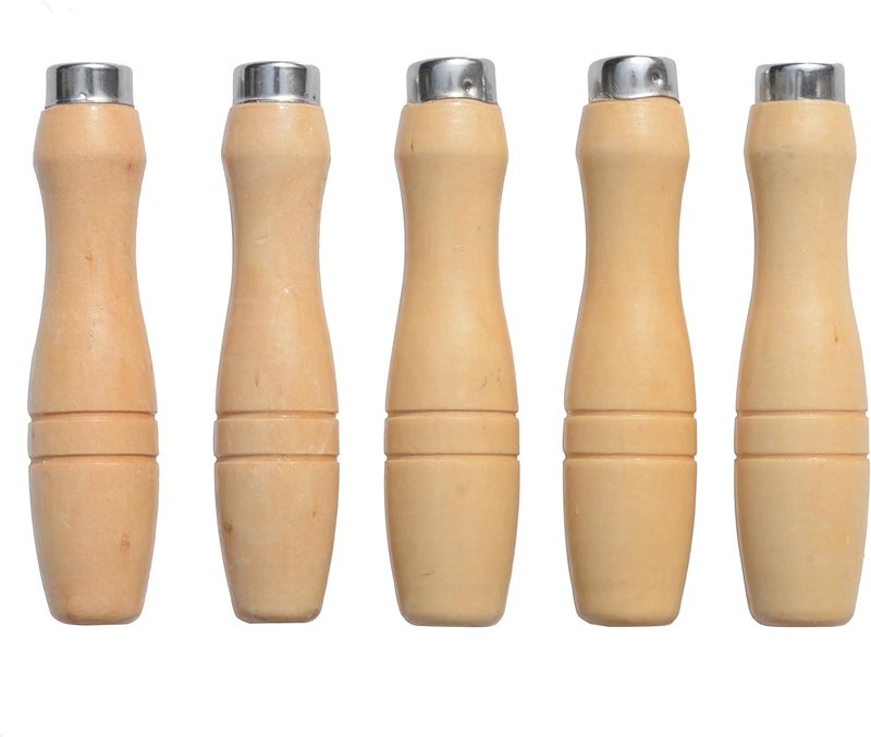 ACOCO Wooden File Handle with Strong Metal Collars for 4.0''-7.0'' File Rasp (5 Pack) (Medium) - Image 2
