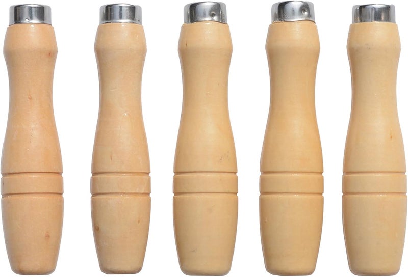 ACOCO Wooden File Handle with Strong Metal Collars for 4.0''-7.0'' File Rasp (5 Pack) (Medium) - Image 1
