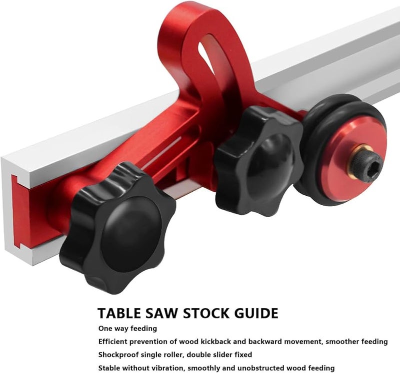 طقم عجلة توجيه منشار طاولة من سبائك الألومنيوم عالية القوة مع 4 كتل انزلاق مضادة للاهتزاز - Image 4
