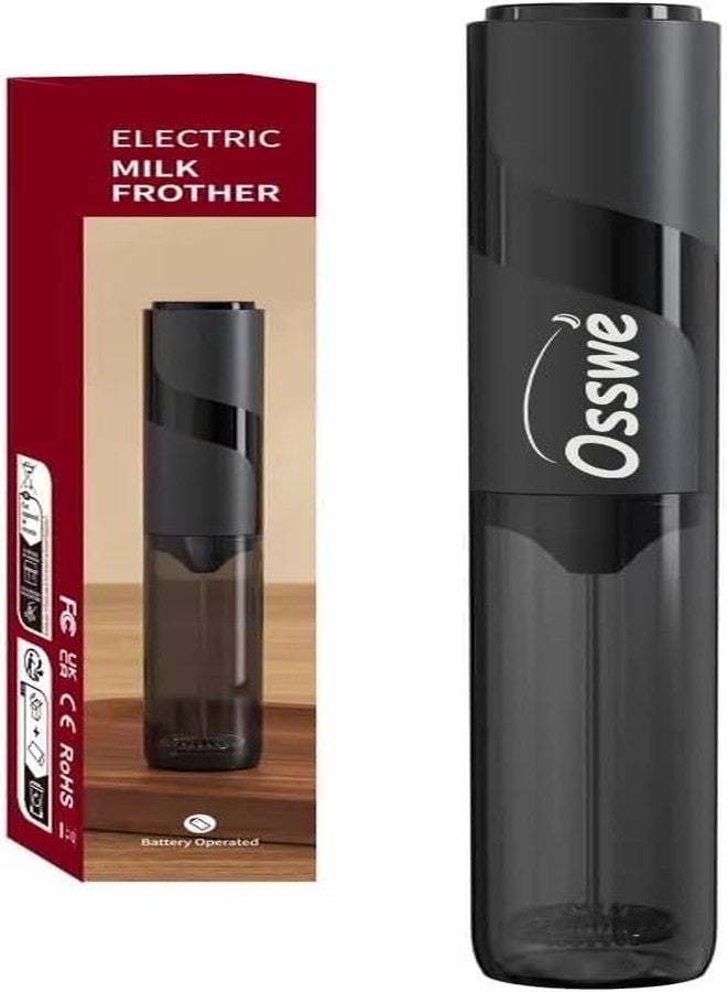 Osswe Premium Handheld Milk Frother with Cover, Battery Operated Drink Mixer Handheld Easy to Carry Electric Frother Wand For Coffee, Latte, Cappuccino, Frappe Drink, Hot Chocolate, Black - Image 5