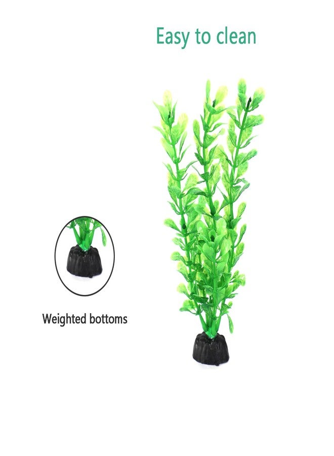 AQUANEAT Artificial Fish Tank Plants, Plastic Aquarium Decorations, Green Accessories, 10pcs - Image 3