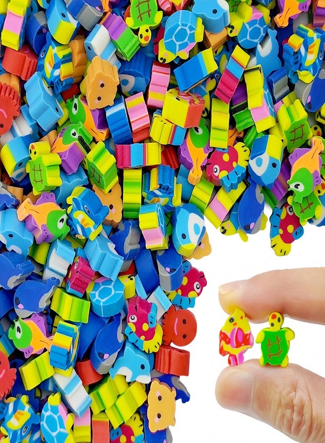 Inn Diary 300pcs Ocean Mini Erasers for Kids, Bulk Cute Pencil Erasers Small Fun Erasers for Classroom Rewards Party Favors Gift Filling Eraser - Image 1
