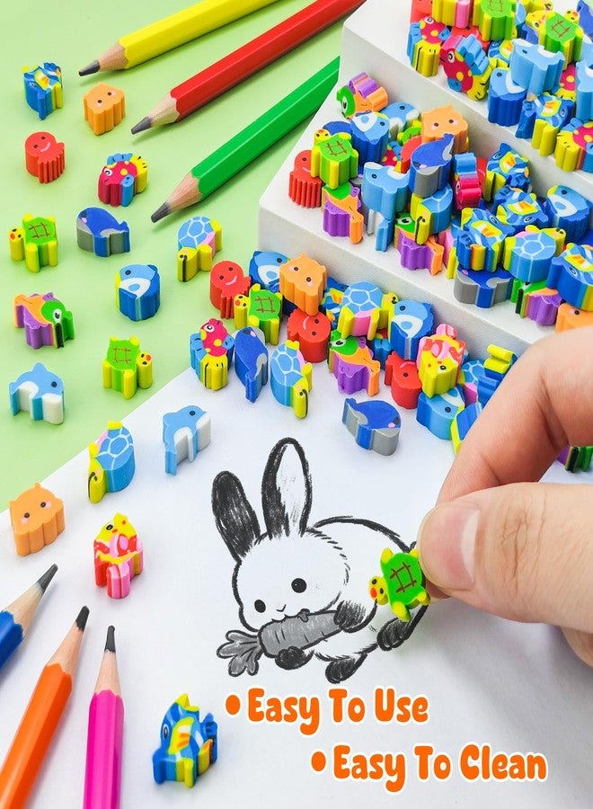 Inn Diary 300pcs Ocean Mini Erasers for Kids, Bulk Cute Pencil Erasers Small Fun Erasers for Classroom Rewards Party Favors Gift Filling Eraser - Image 3