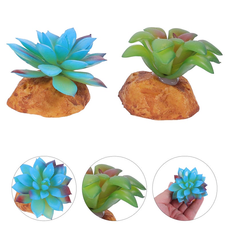 4 PCS Reptiles Box Simulated Plants Decor Landscaping Imitated Plants Ornament - Image 3