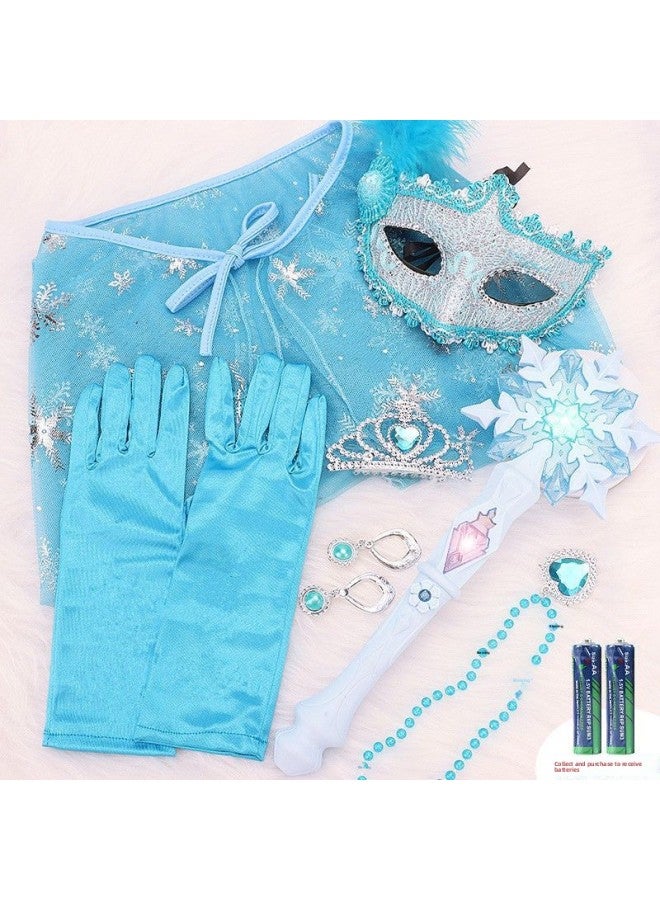 Loquat Balala Magic Wand Little Fairy Glow Stick Toy Little Magic Fairy Colorful Glitter Stick Suit Children's Baby Bright-Color:Blue-snowflake Magic Wand 【luxury Complete Set】/free Battery ♢ - Image 4