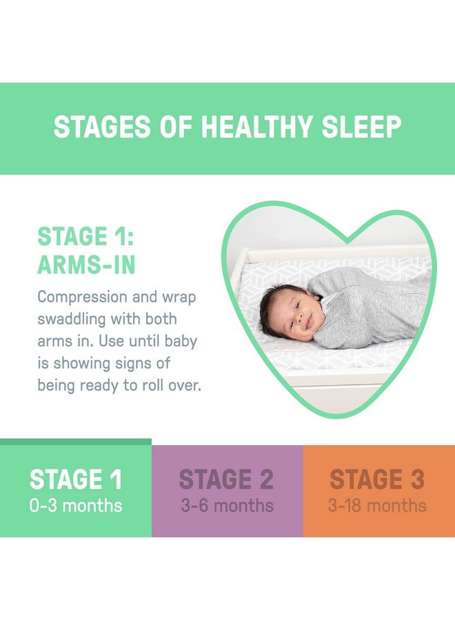 SwaddleMe by Ingenuity Compression Baby Swaddle Pod, Two-Way Zipper for Easy Diaper Changes, Improves Sleep & Calms Startle Reflex, 0-2 Months, 1.0 TOG, 1-Pack - Flower Confetti - Image 5