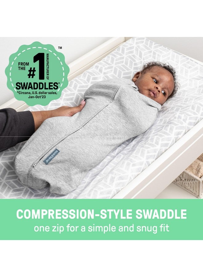 SwaddleMe by Ingenuity Compression Baby Swaddle Pod, Two-Way Zipper for Easy Diaper Changes, Improves Sleep & Calms Startle Reflex, 0-2 Months, 1.0 TOG, 1-Pack - Flower Confetti - Image 2