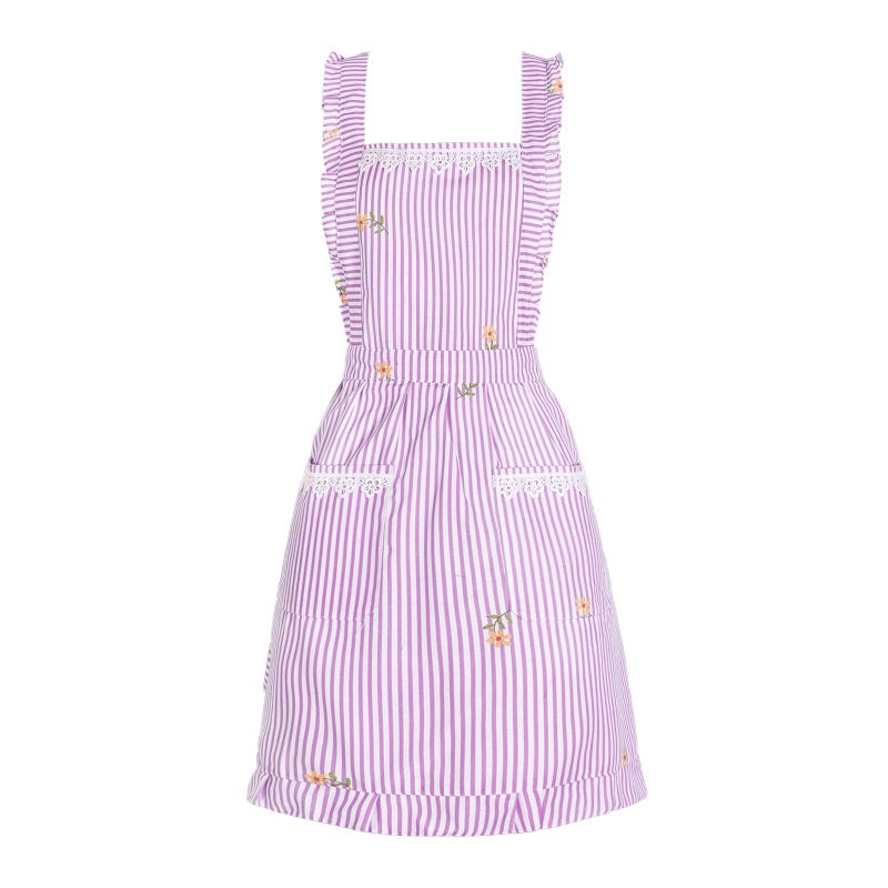 Aoomzoon Funny Aprons for Women with Pockets, Kitchen Cooking Grilling Bbq Cute Chef Apron, Mothers Day Birthday Gifts for Women (Pink/Stripe) - Image 1