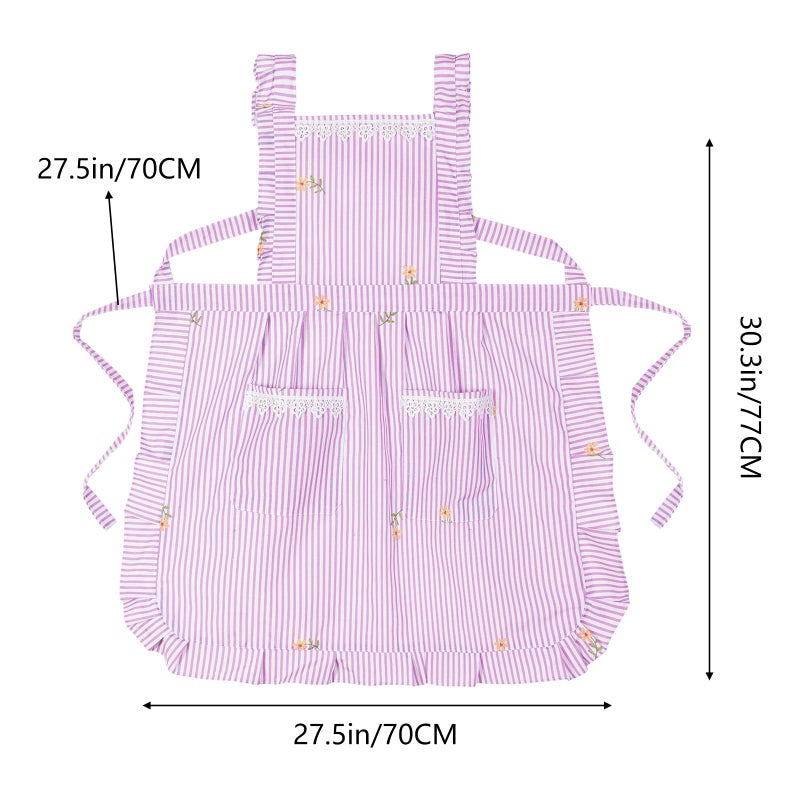 Aoomzoon Funny Aprons for Women with Pockets, Kitchen Cooking Grilling Bbq Cute Chef Apron, Mothers Day Birthday Gifts for Women (Pink/Stripe) - Image 5