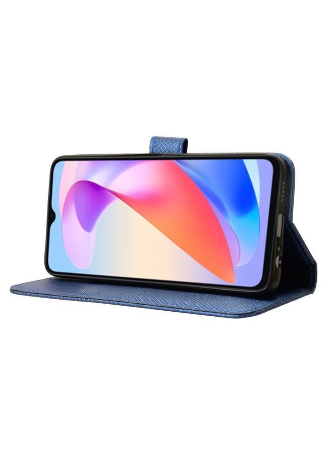 زبون جراب هاتف Honor X6a 4G مصنوع من الجلد بنسيج ماسي - Image 5