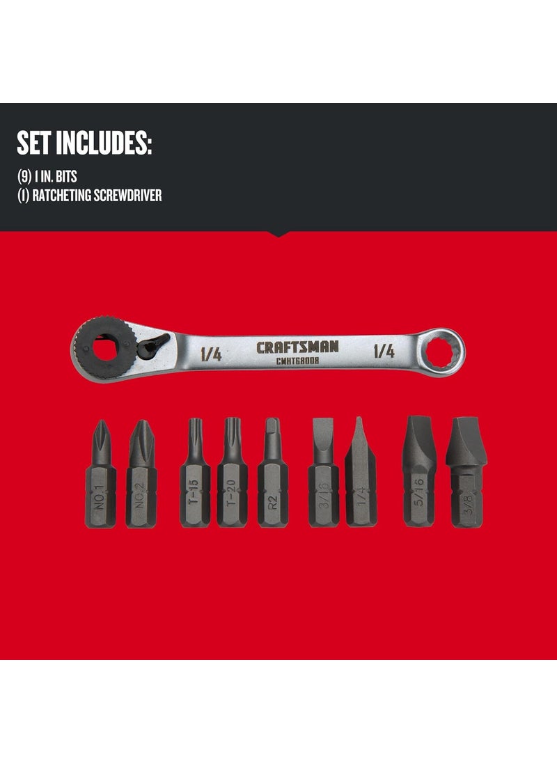 CRAFTSMAN CRAFTSMAN Screwdriver Set Ratcheting Offset MultiBit 10 Piece CMHT68008  - Image 2