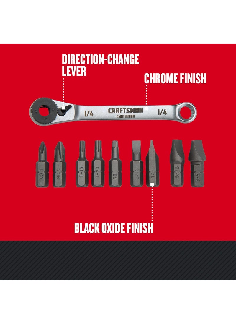 CRAFTSMAN CRAFTSMAN Screwdriver Set Ratcheting Offset MultiBit 10 Piece CMHT68008  - Image 3