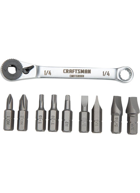 CRAFTSMAN Screwdriver Set Ratcheting Offset MultiBit 10 Piece CMHT68008