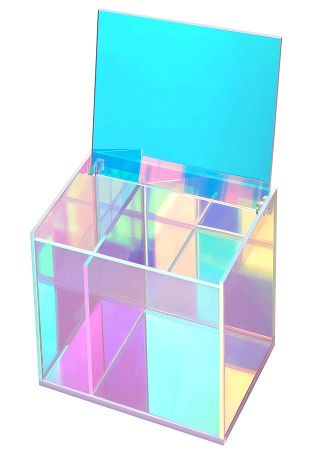 MKOSAB Tampon Holder for Bathroom Organizer, Rainbow Acrylic Storage Box with Lid - Vanity Makeup Organizer, Bathroom Storage for Cotton Balls, Pads, Hair Accessories, Bathroom Accessories for Girls Decor - Image 1
