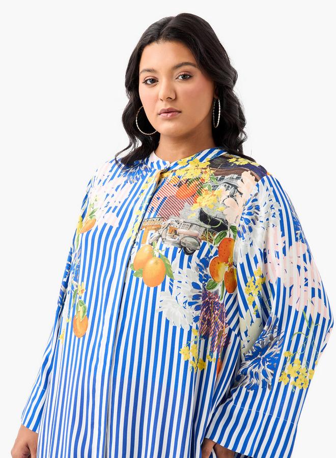  أولا بوبكن فستان ميدي مخطط بالزهور - Image 4